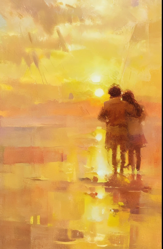 boy, girl, Hug each other, warm, แสงwarm, บรรยากาศwarm, blur, Unclear , dreams