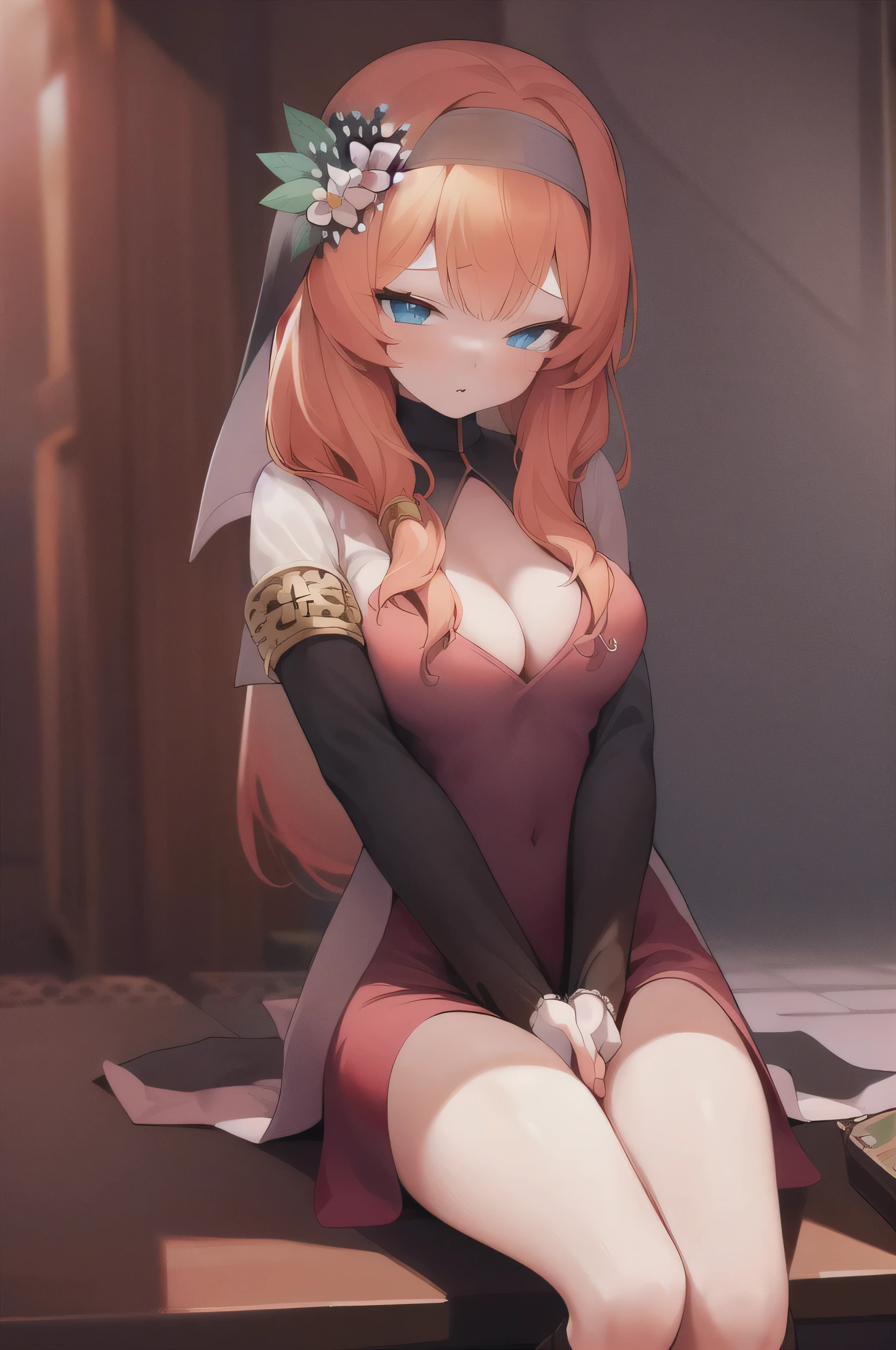  a girl ，，Long hair,  bangs, Orange Hair, Eyebrow hair, eyes:（1.5),  (In the breasts:1.2), 
rest  锁骨, Wedding Dress，Veil，wedding， Red Dress ，Flowers，The skirt is broken， white socks， black knee socks ， black gloves ，Boots，Lysis，
 watching the audience , whole body,  open your mouth，LOL，
indoor, church，Permanent，Permanent，Micro lol， With one eye closed，
rest (masterpiece:1.2),  is the best quality,  high resolution,  8k wallpaper, (illustration:0.8), (美丽细致eyes:1.6),  Very Detailed Face ,  perfect lighting ,  extremely detailed CG , (Perfect hands ,  perfect anatomy),