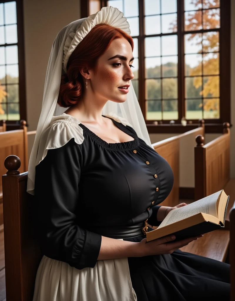 1 girl, tall vampire, closeup, pale skin , plus size body, big breasts, corset, burgundy hair color, tied hair with band, winged eyeliner, brown eyes, dark lipstick, hijab