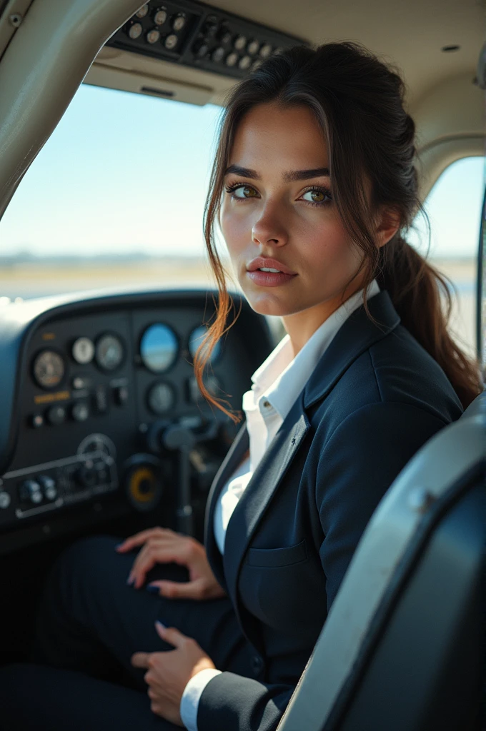  Flight Training: Ria, now in her early twenties, in a flight school ...