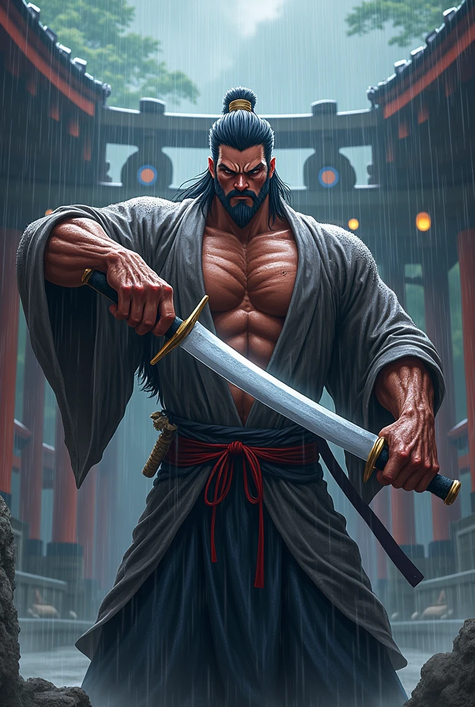 "(extremamente detalhado CG unidade 8k papel de parede, obra-prima, melhor qualidade, ultra-detalhado), (escondido nas sombras, luz brilhando em seu rosto), (ancient Japan) no fundo, samurai, homem de 40 anos, vestido de kimono, espada katana na cintura, filme samurai x"