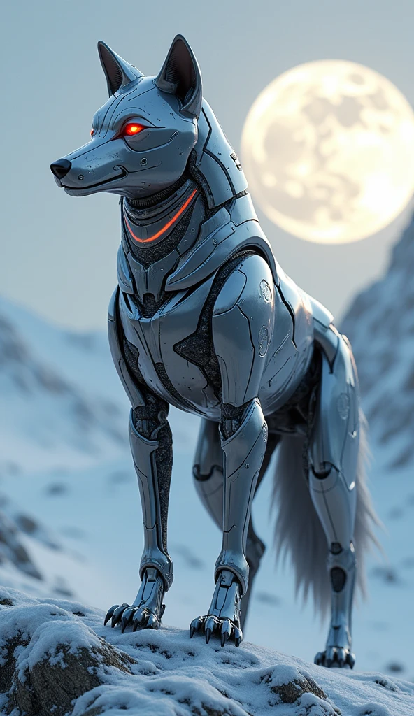solo, ((feral)), wolf, ((sci-fi armor, cyborg)), paws, rear view, looking at viewer, raised tail, canine pussy, anus, sci-fi background,, [best quality, shaded, extreme detail, highly detailed, ultradetailed, intricate, realistic], detailed background, by Enki Bilal, by wolfy-nail, by Michael & Inessa Garmash, Ruan Jia, by drmax,