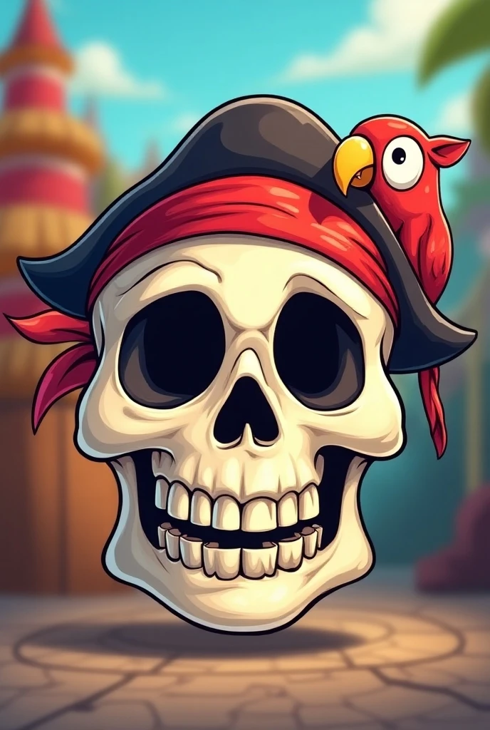 pirate flag with the flag's skull made of pudding(Cartoon)