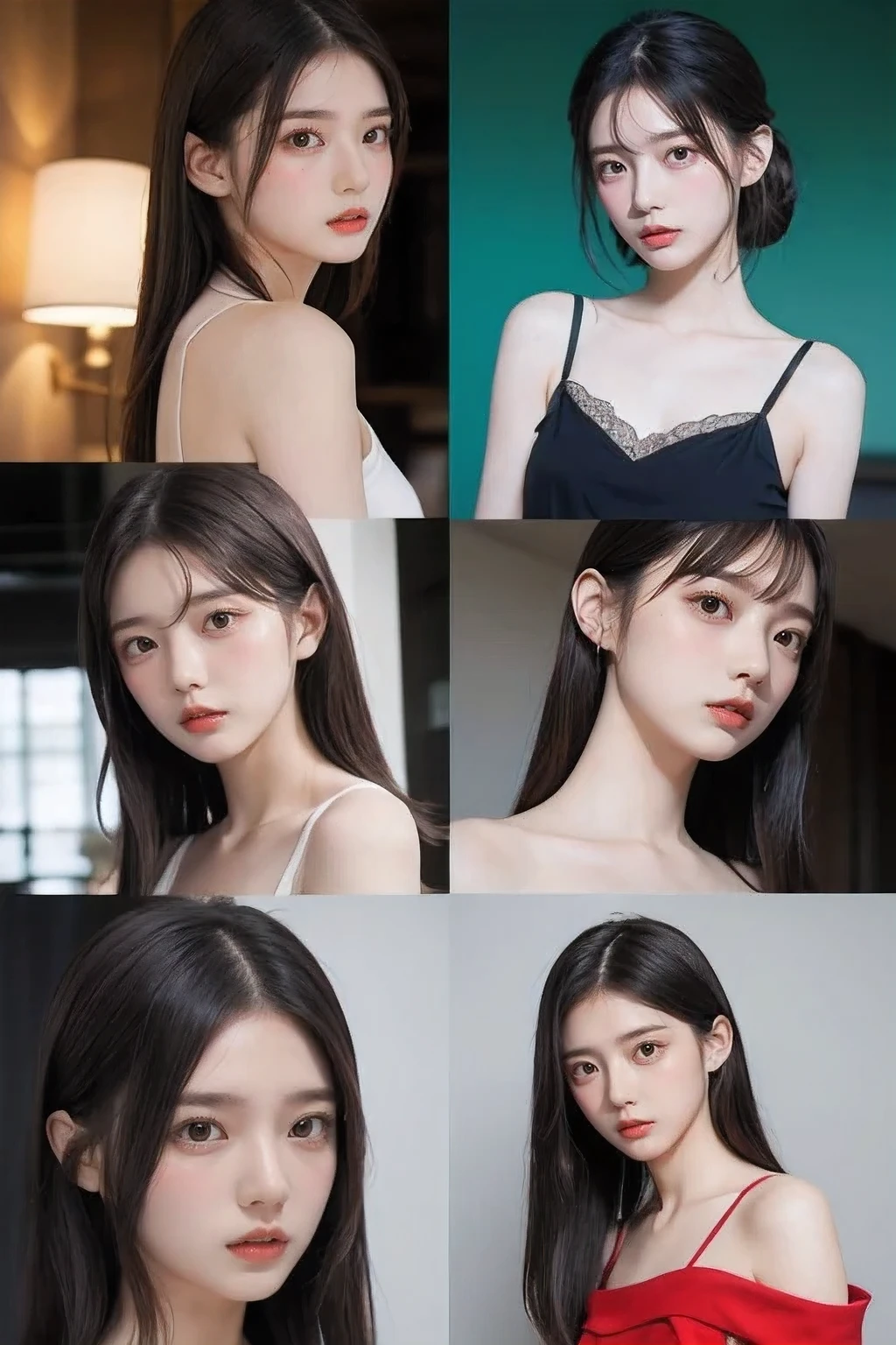 Teen Model Group Photo Collection、teens girl、semi nude、Wearing a shirt、collage、Pose of your choice、​masterpiece、Artistic lighting、Detailed shading、highcontrast、top-quality、Top image quality