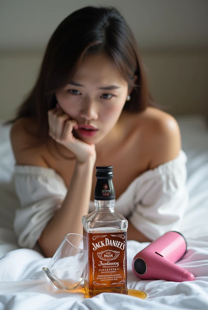 Best-quality, Masterpiece, Ultra-High-Resolution, (Photorealistic:1.4), Raw-Photo, Extremely-Details, Perfect-Anatomy,
at midnight, in room, on bed,
1girl, 18-years-old, the most popular Japanese idol,
(getting high on cocaine, feeling ECSTACY, completely drunk),
wearing only pajama,
(detaile many empty liquor bottles on bed, detailed illegal drugs on bed),
detailed extremely cute face, detailed extremely beautiful big black solid circle eyes, detailed extremely beautiful realistic skins, detailed extremely beautiful hair, detailed extremely beautiful perfect body, detailed extremely perfect five-fingers, detailed pajama