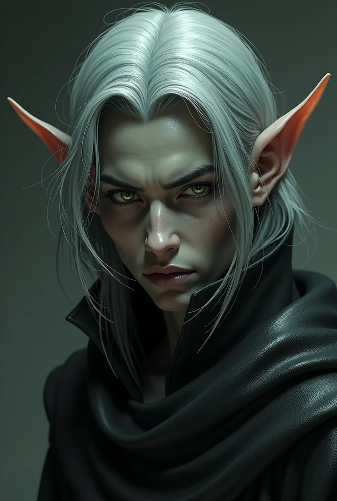 detail hair, long silver hair, elf ears, handsome elf guy, thin, cigarette, broken knuckles, pale, tired, gopnik, full body, fullbody, reference, adopted character, character, anime style, concept art, character sheet adopt, 8K, Breathtaking, Detailed shade