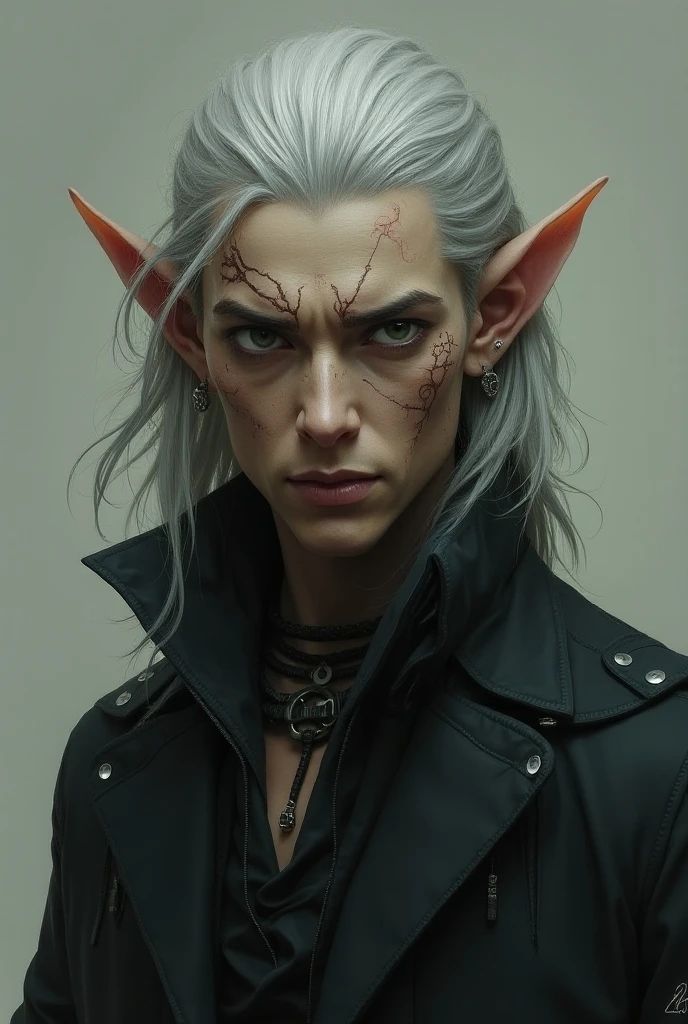 a close up of a man with a weird body and a weird face, fit male demon with white horns, lolth, portrait of a slender elven man, full body close-up shot, 😱 chaos · nightmare resin, beautiful male drow, male drow, sculpted, symbiote, vecna from stranger things, wendigo, intricate body