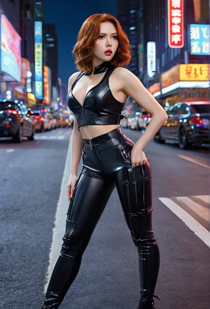 (8k, RAW photos, top quality, masterpiece: 1.2), (realistic, photorealistic: 1.37), 1 girl, professional lighting, photon mapping, radiosity, korean dolls, upper body is leather jacket, T-back, gym, big ass, very big ass, raking up hair with hands, sexy panties, very butt sticking out, short cut hairstyle, blonde, Hands on buttocks, buttocks spread, one eye closed
