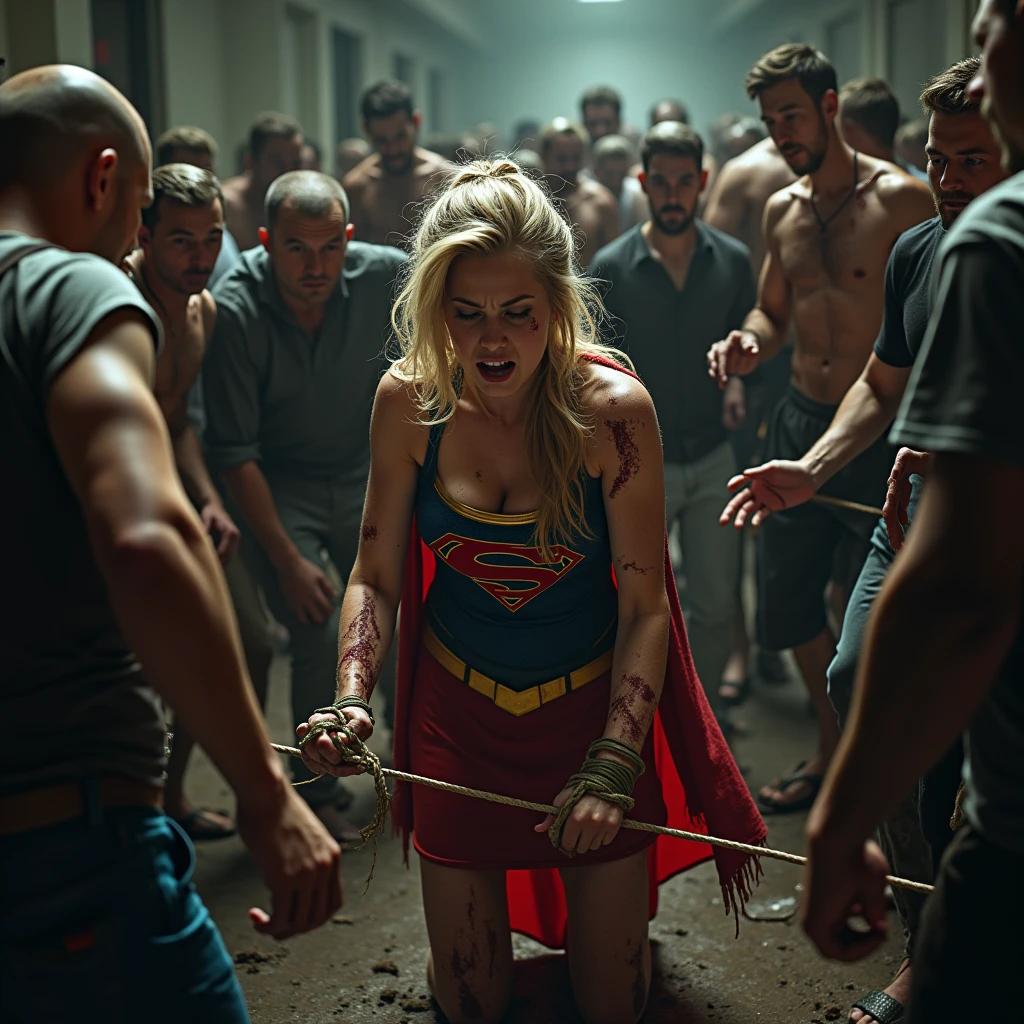 Supergirl, (supergirl costume female) , red skirt female,
full body look,
wet body,
crying face female,
Surrender female,
Messy long blonde hair female,
standing solo beautiful female,
female tied up by group of men,
very close distance from group of men,
attacked by group of men,
fucked from behind by group of men,
raped by group of men,
crowded by group of men,
crowded from front back up down side group of men,
crushed by group of men,
overlapped by group of men,
hug by group of men,
humiliated by group of men,
bullied by group of men,
bearhug by group of men,
fingering by group of men,
forced by group of men,
submission by group of men,
touched by group of men,
fondled by group of men,
lifted by group of men,
groped by group of men,
manhandled by group of men,
torture by group of men,
violent by group of men,
licked by group of men,
held by group of men
surrounded by group of men,
full group of men,
in small room,
in corner,
ultra detailed,
ultra realistic,
cinematic lighting ,
Highest quality,
8k wallpaper