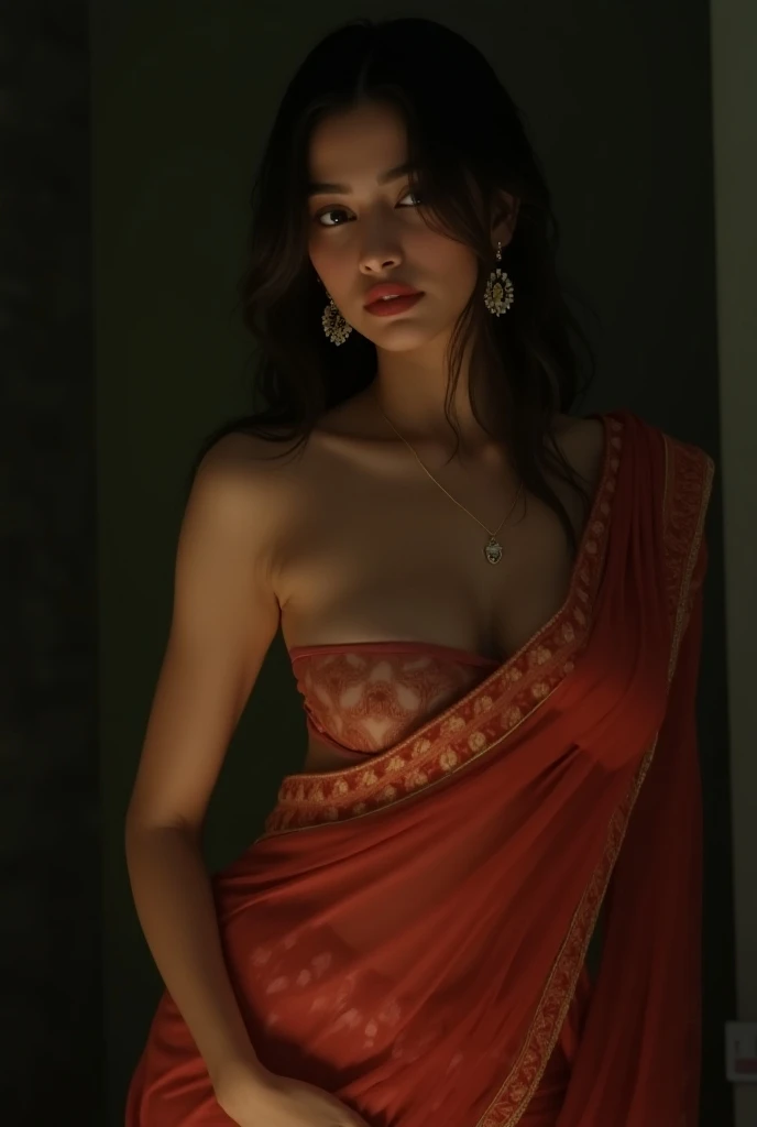 photorealistic photo of surreal, realistic, (masterpiece:1.1), (best quality:1.1), beautiful, (intricate details), unity 8k wallpaper, ultra detailed, blushing, aesthetic, perfect lighting, supergirl costume, big breast, red lipstic,