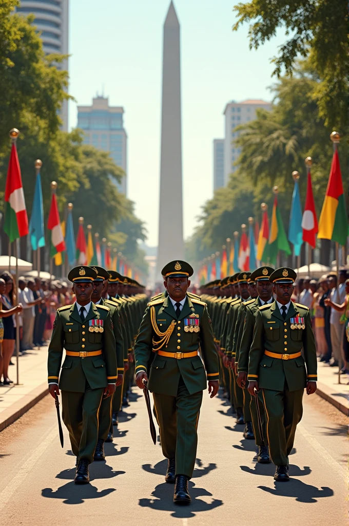 soldiers, Sri Lankan army, parade, marching past, proud, bravery, military uniform, precision, discipline, national flag, salute, medals, formation, command, unity, dedication, honor, patriotism, drumbeat, rifles, synchronized, impressive, resolute, sacrifice, determination, strength, patriotism, celebration, respect, martial music, commitment, display, ceremonial, admiration, courage, resilience, coordinated movements, military band