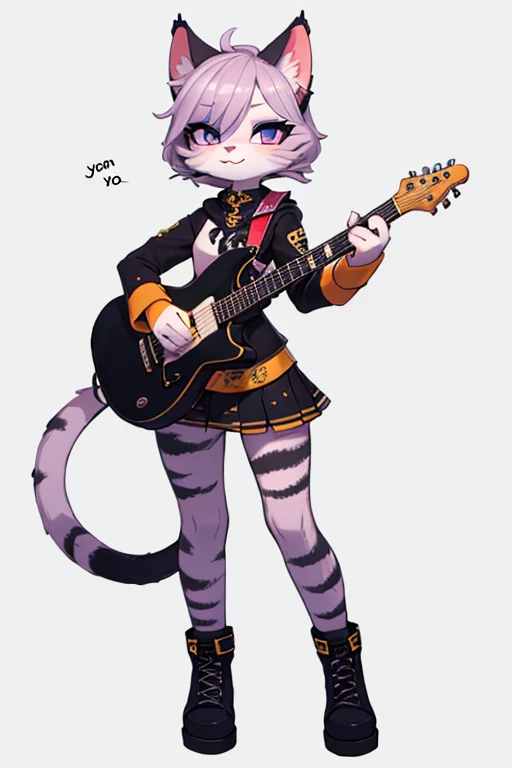 Female furry rock star pop music singer idol cat furry toon style