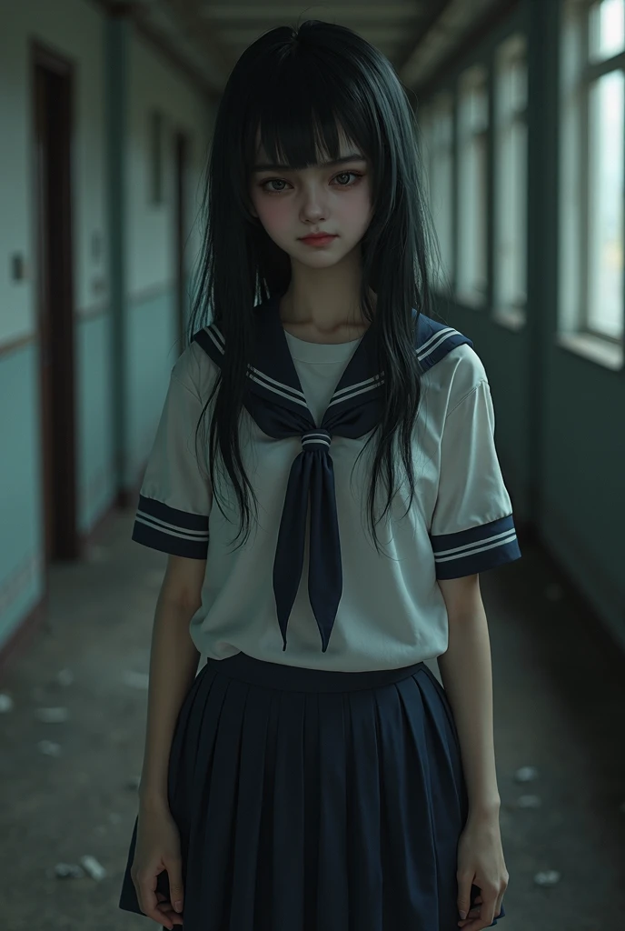 schoolgirl crying in latex leggings