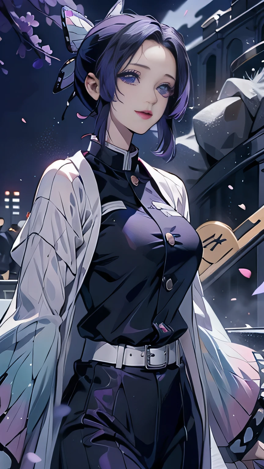 ,alone,Improve,((teasing)),eye shadow,lip,Glossy eyelashes,Blue Hair,Black Hair,, Detailed decoration, oh,Half an eye,Embroidered, Plaid, Pencil Long Skirt, Fur jacket, Tank top,ribbon, Off the shoulder, ((expose forehead)), Long Hair, Curly Hair,From an angle, From the side,Dynamic Angle, throw,((From above)) ,(Hand Focus),(((pastel colour))), Wide-angle,date, Walking around the city, bag,