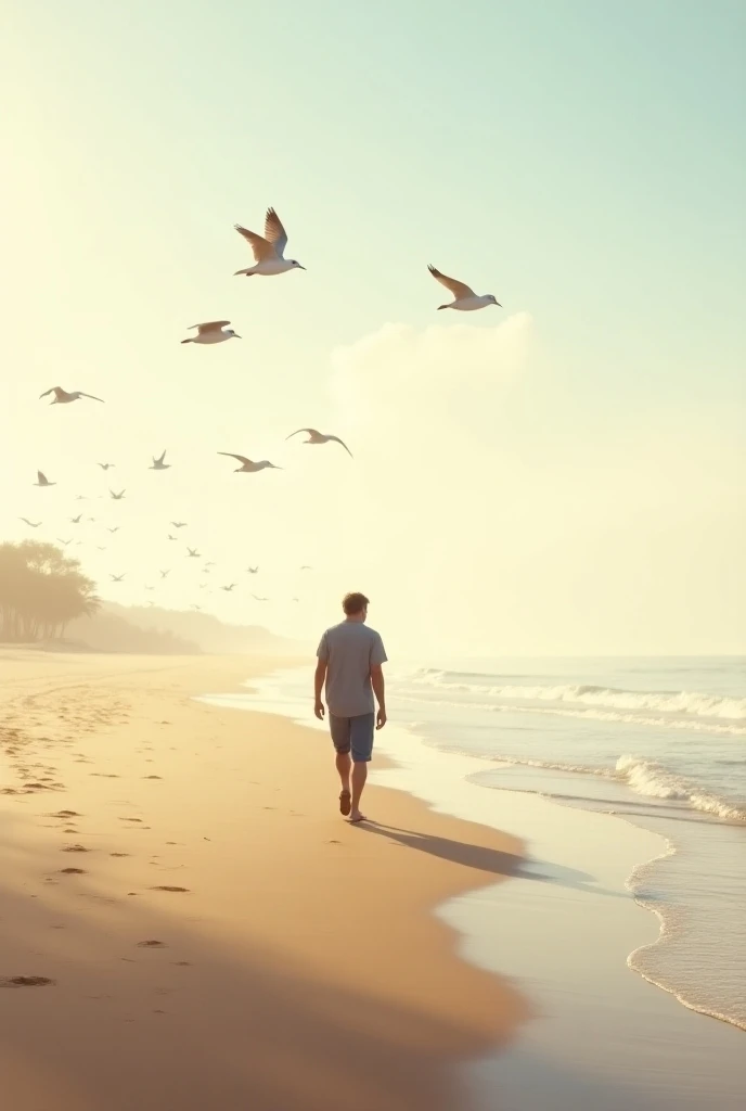 Man walking on the beach