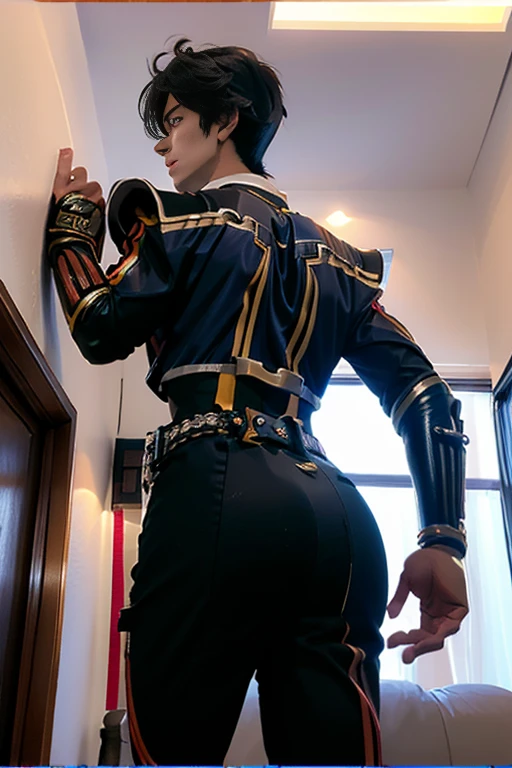 (High-definition CG), ( Best Quality ), (High-definition CG), ( Best Quality ), ()Kunihiro Horikawa , (Overall view)      beautiful and sexy young man , 18 years old,      toned and muscular    ,  With a cool and handsome face    , SharpEye, ,  I have a big butt ,  Big Ass Kamen Rider Costume  