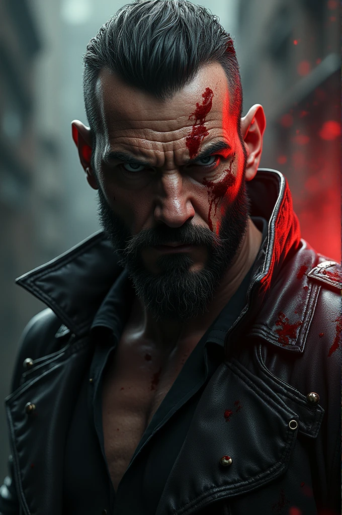 <lora:max_payne-10:0.7>, maxMP3_soul3142, beard, facial hair, male focus, blood, manly,realistic, bald, mustache