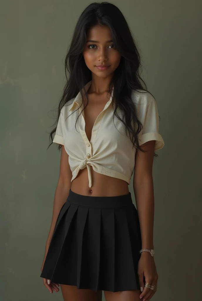 Sexy indian school girl in a skirt - SeaArt AI