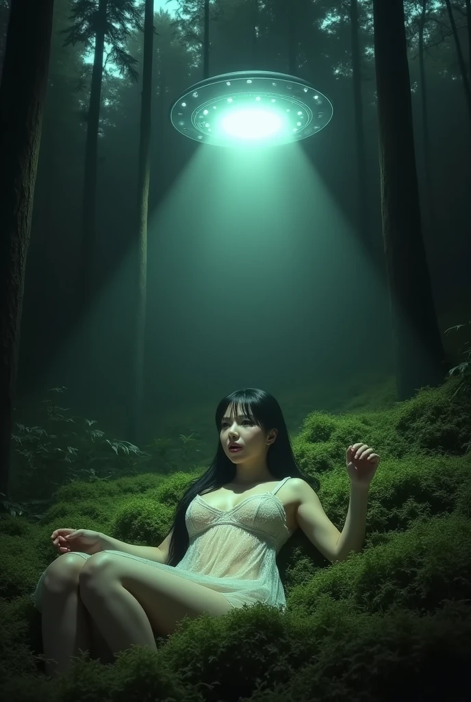 Highest quality、Masterpiece、8k、Japanese women、30th Generation、ghost、Pale skin、Dim tunnel、Scary atmosphere、sexy、naked、pubic hair、Slender figure、Beautiful feet、Detailed face、Fine dust、Horror