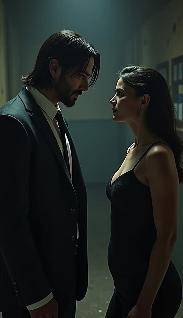 I would like a photo of a bodyguard taking care of a girl.
The girl who is thin, beautiful, brown hair and the boy who is tall, handsome and in a suit. That this protecting her