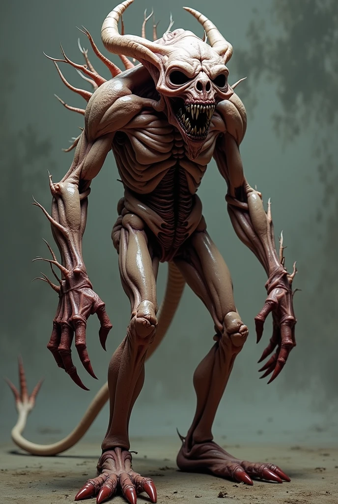 Monstrous and ugly humanoid creature with a snake face and a completely skeletal, almost cadaverous body with greenish skin and a body full of disgusting scales and female breasts, with deformed and scaly feet, half dark academia, Estilo da DC Comics, Estilo da DC Comics