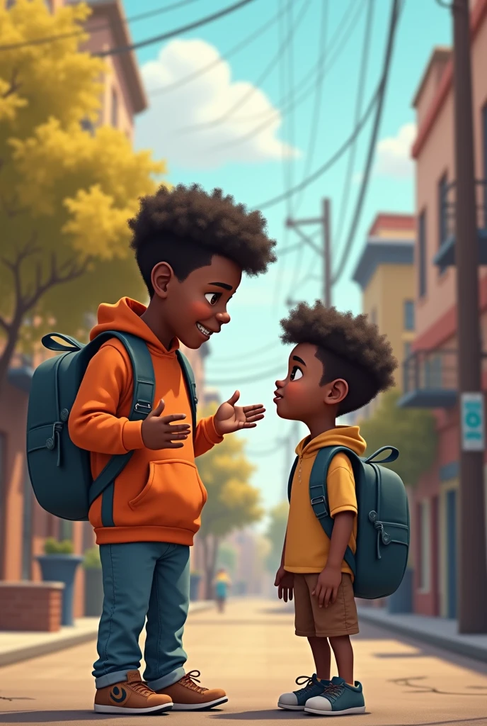 A young black high school student being scolded in class by a teacher