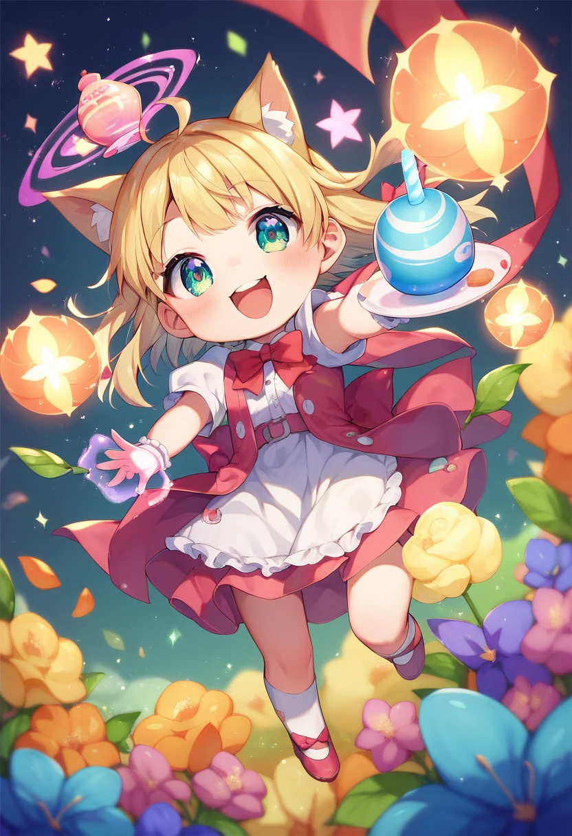 masterpiece, Best Quality, magic使いのお茶会, magic tea party, magic, Chibi, The charming witches, High definition realistic eyes,  happy , Vibrant, colorful,