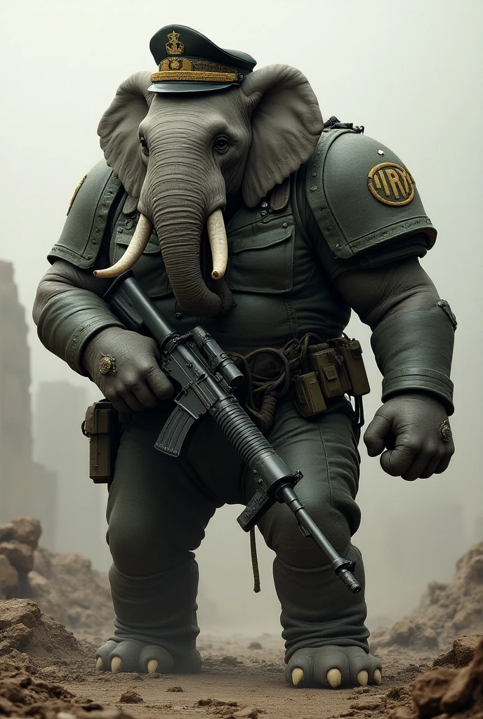 1 furry, (a big powerful anthro elephant, daddy, very detailed tanned skin, inside a bathroom, looking at viewer:1.19), male, soft light, (photorrealistic rendering, detailed ferocious face, wearing black swat gear, detailed clothing textures, close focus on boots:1.21), solo, wearing black tactical boots, (photographic masterpiece, accurate genitalia, very detailed tactical boots, very oversized boots:1.61), (flaccid equine penis, long with a medial ring, big balls:1.51), hyperrealistic, (photographic lighting, piercing eyes, standing proud like a soldier, wearing tactical gloves, focus on fully clothed:1.43), (full view, showing tactical vest, detailed boot leather texture:1.32), swat gear, tactical soldier, (black swat uniform, hyper muscular:1.2) African Elephant, view from floor