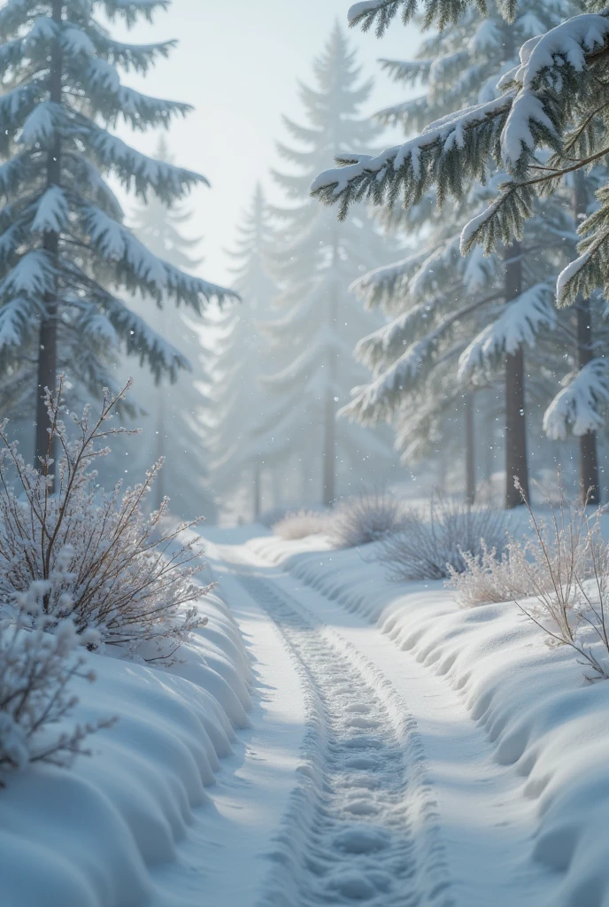  in winter，heavy snow，Snow Scene，rhythm，Sunlight，mist， LED Lighting ，Ultrafine，masterpiece，8K，Depth of Field，Super Fine， Detailed portrayal ，Hyperrealism照片，Hyperrealism, (Mysterious Mist :1.1)