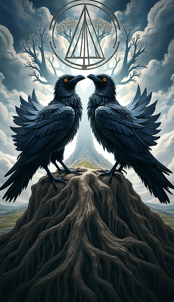 Create a whale with long hair marrying a black vulture wearing glasses kissing