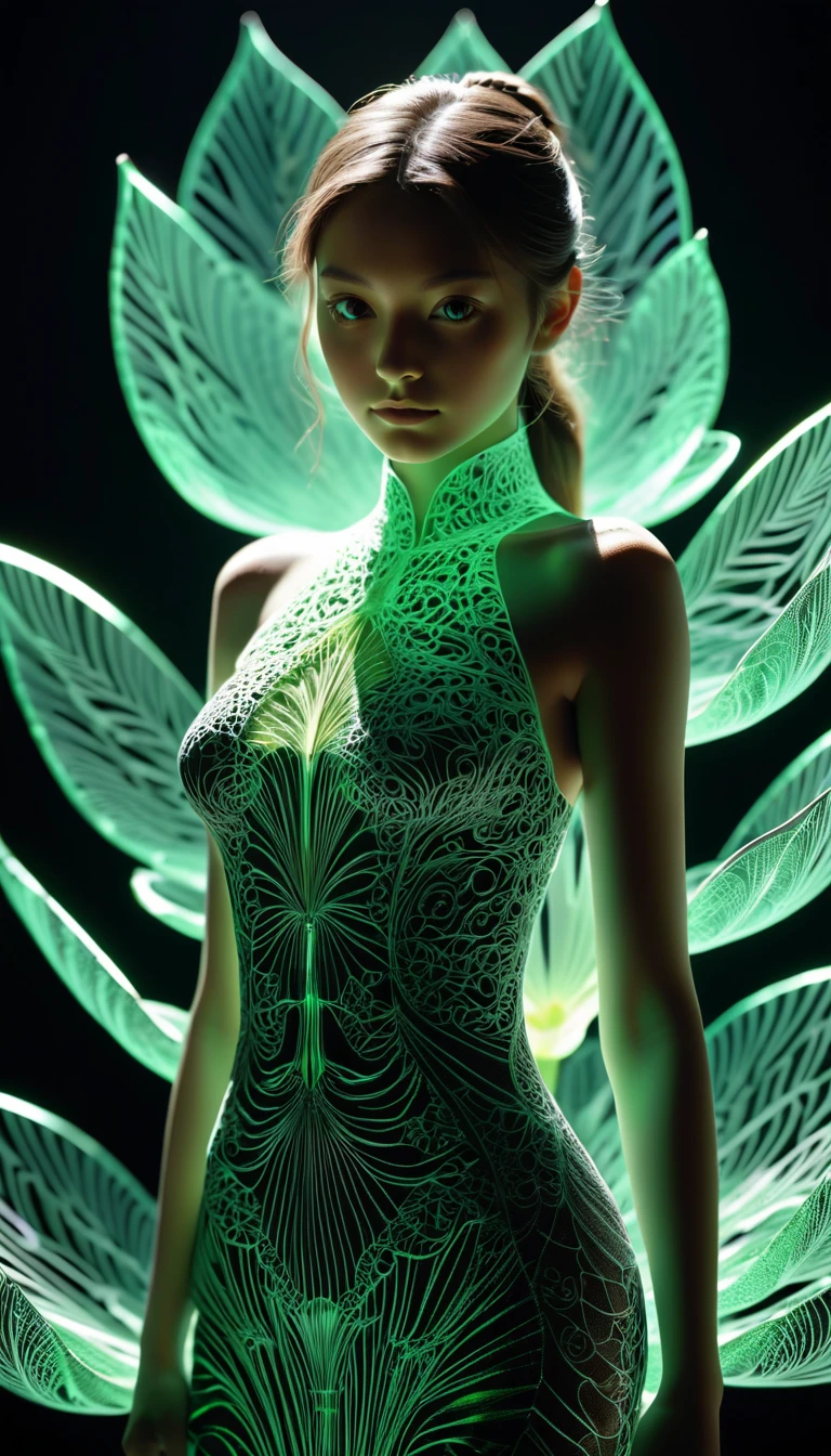 high resolution, Super detailed, (1 girl:1.3),（lotus）
BREAK Sun exposure, reverberation, Experimental photography, surreal contrast, Eye-catching visuals, Artistic abstraction,
Break the art of cutting, layered silhouette, complex patterns, exquisite craftsmanship, shadow play, Depth and size, creative expression,
break art, Frozen sculpture, translucent forms, short-lived beauty, Crystal structure, exquisite craftsmanship, impressive,
break green eye,body glow，Glowing lines，fluorescence,glow example，Example tracking，flash，萤light particles，Backlight，Translucent，light particles