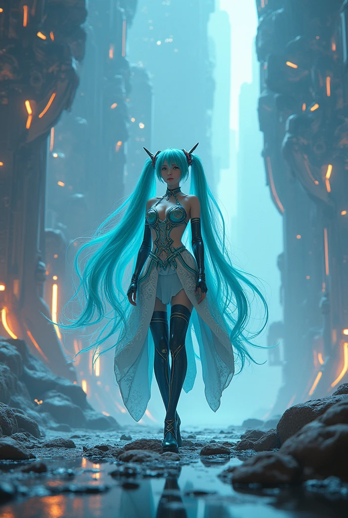 Blue Hair Surrealism, Character table, Reference Table, Standing painting, 8k, Super Detail, 1080P, Women HD, 4K, 8k, 16k, high resolution, best quality, high quality, Anatomically correct, masterpiece, precise, Ultra HD，grace，Unreal Engine，Delicate face，Long braids，slim，Long legs，miniskirt
