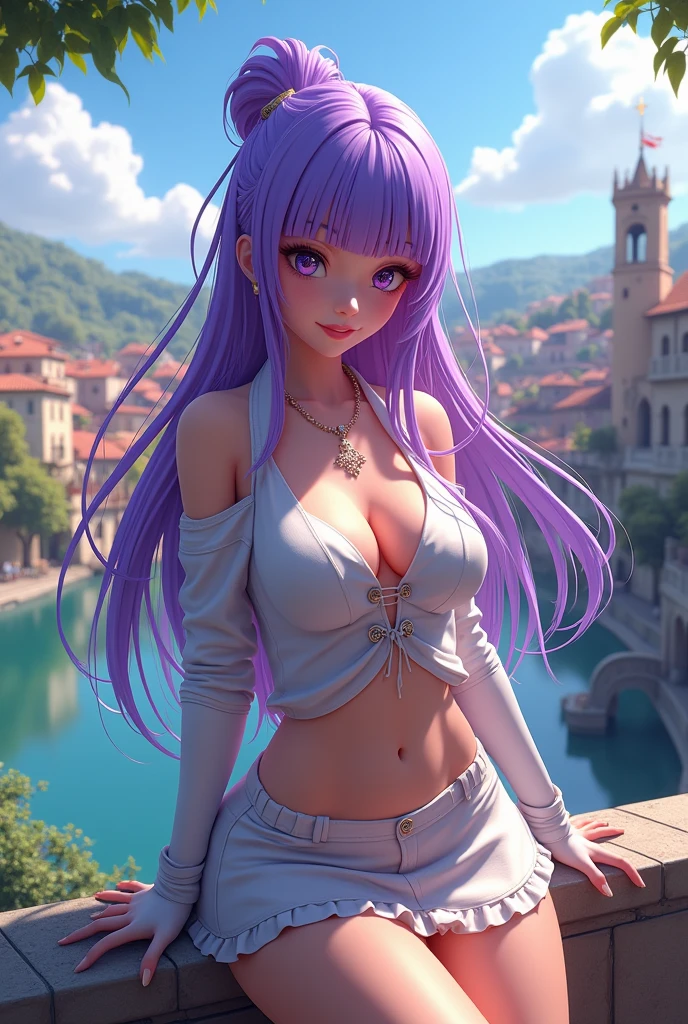 (( best resolution, best quality , corpo inteiro, disparate, master part))Kido_Saori, 1 girl,25 anos,Standing, sozinho, big tits, bikini_armadura, master part, best quality, Rosto detalhado, Olhos detalhados, high resolution , cabelo roxo longo , olhos azuis expressivos e cintilantes