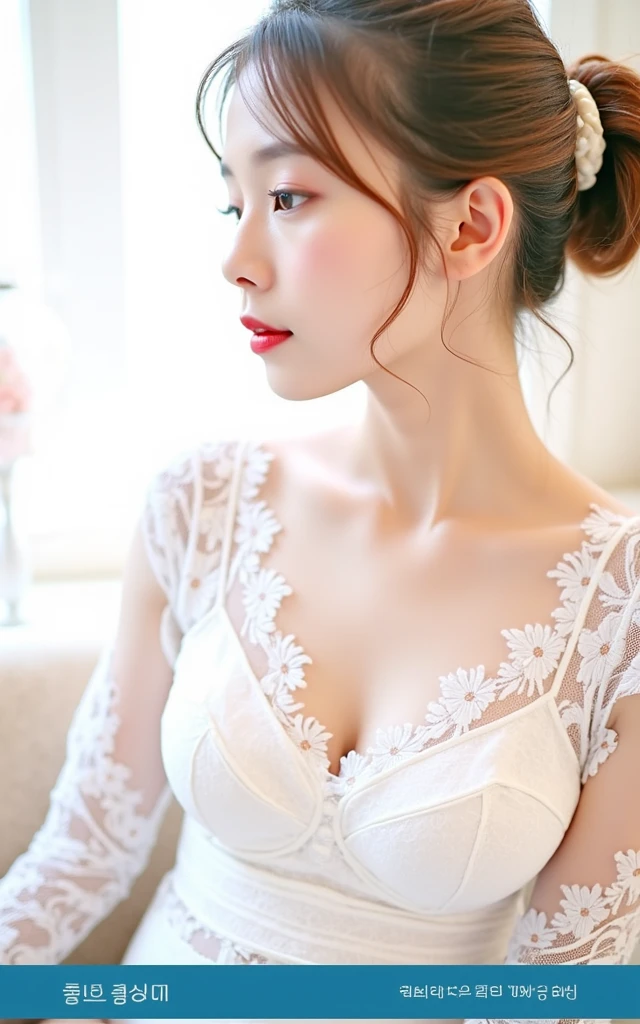 ((white lace dress)),