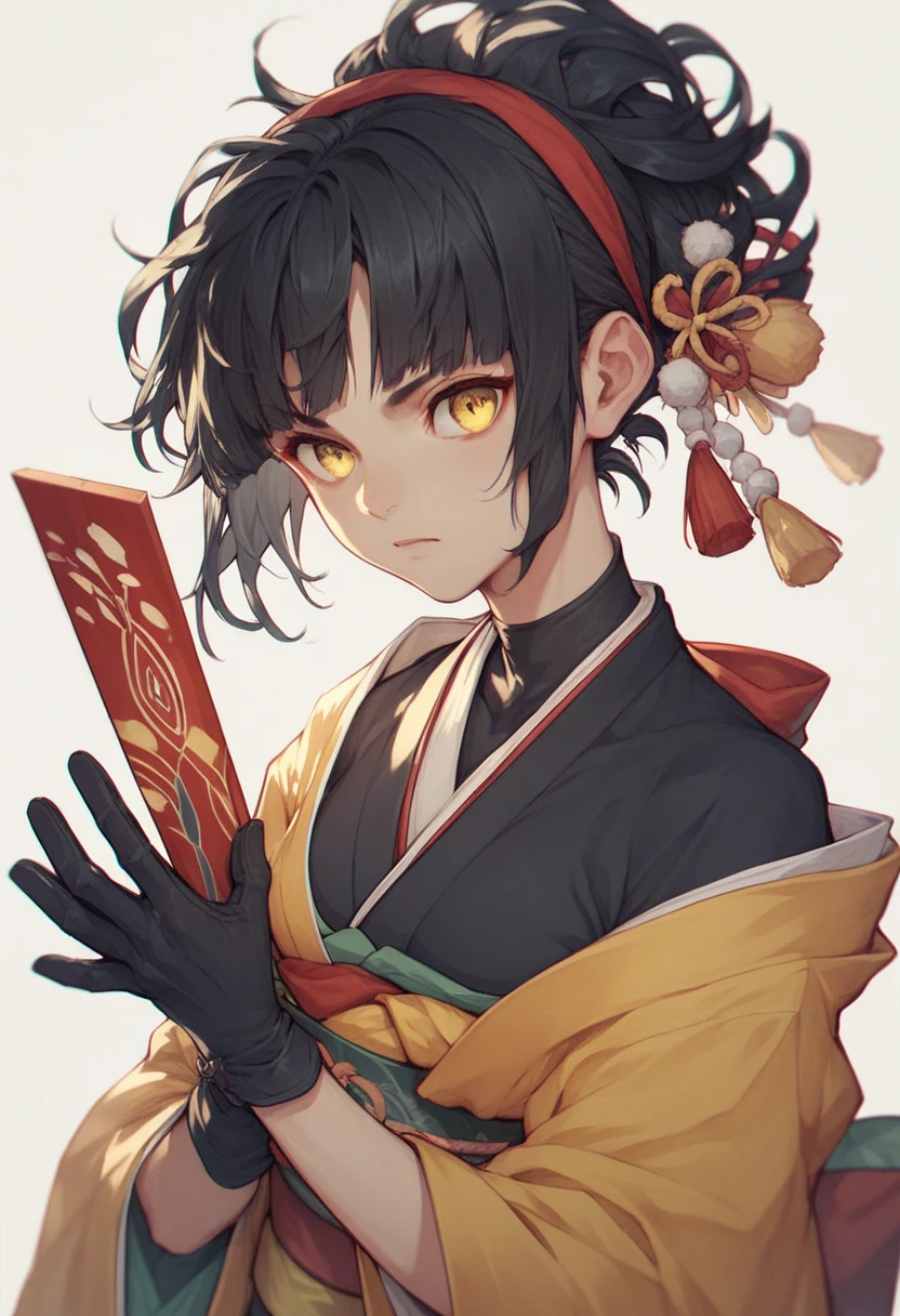 TSUKIMIO (HEADBAND, KIMONO, OBI, BLACK GLOVES (YELLOW EYES, BLACK HAIR (IF NECESSARY NOT OFTEN REQUIRED))
