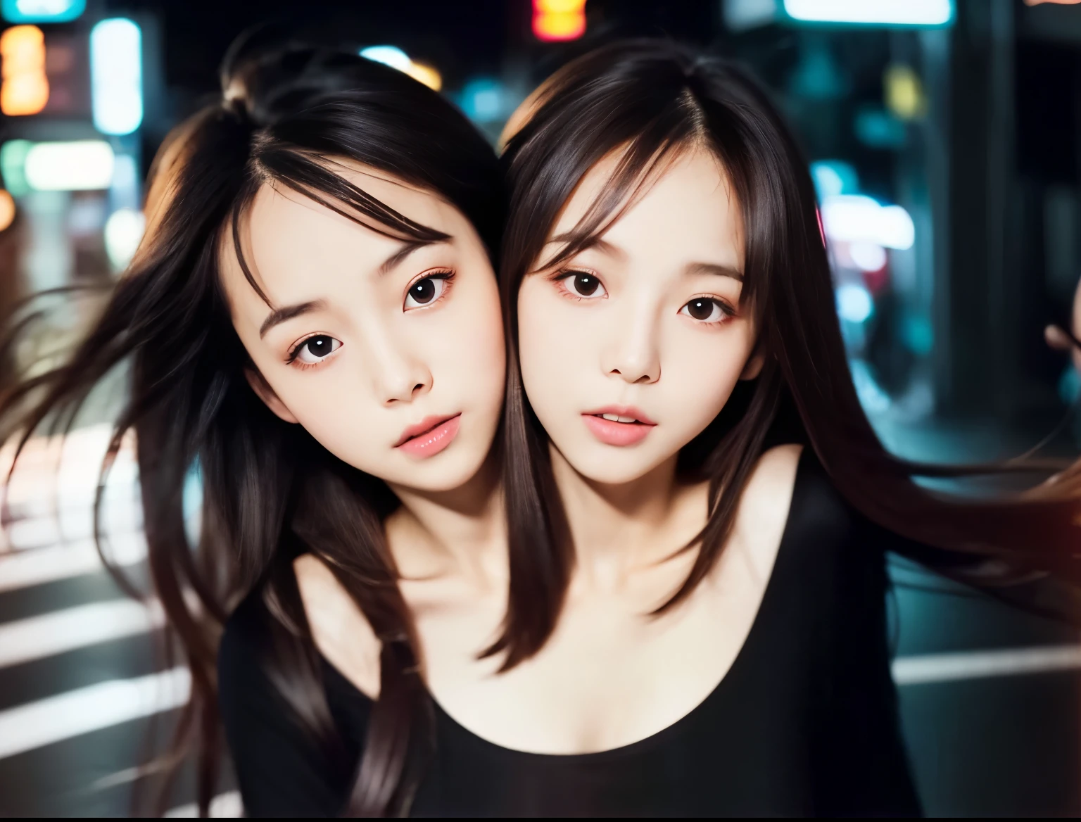 top-quality、超A high resolution、(Photorealsitic:1.4)、Pale man, Long medium black hair and black suit、Kiss and a pale woman with black hair in black lingerie with bangs, Man and woman sitting on lap kissing and having sex