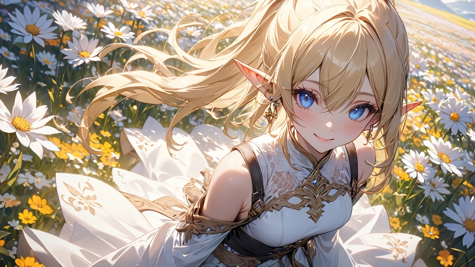 evening　Fantasy Forest　sing　woman　dress　Fantasy　Elf