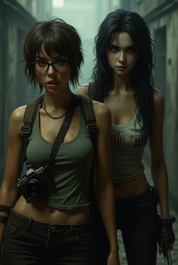 An androgynous female survivor in the wasteland. apokalyptisches Setting. sehr kurzes Haar. Short male haircut. Dunkelbraunes Haar mit Undercut. Sehr blasse Haut mit Sommersprossen und Leberflecken. Rundes, weiches Gesicht. Rundes, weiches Kinn. Runde, weiche Wangen. Geschwungene Lippen. stupsige Nase. dunkelbraune Augen. nach oben gerichtete Augen. very thin, kaum sichtbare Augenbrauen. Schlank. kleine Brust. lange dicke Beine. freundlich. Art. androgyn. Burschikos. Wears the used clothing of a wastelander. Hintergrund: An apocalyptic wasteland. Staubig und deprimierend.