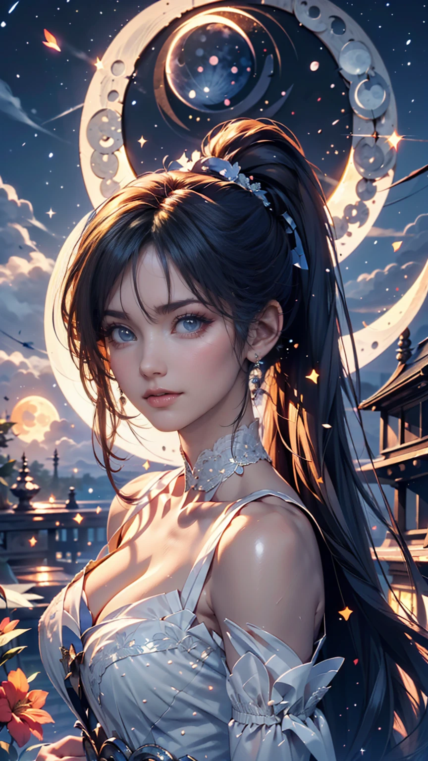 Ravena go titans, andando num beco a noite luz da lua, sensual, cabelo curto preto estilo pixie, colant cavado, boca carnuda e sensual, corpo sensual e perfeito. sem capa e capuz, joia na testa, silhueta de trigon atras dela, she doesn&#39;t notice, papel de parede 8k, ultra detalhado, beautiful and aesthetic, arte, melhor qualidade, (dynamic angle: 1.4), elegante, design elegante, cores escuras, romantismo , ultra grande angular