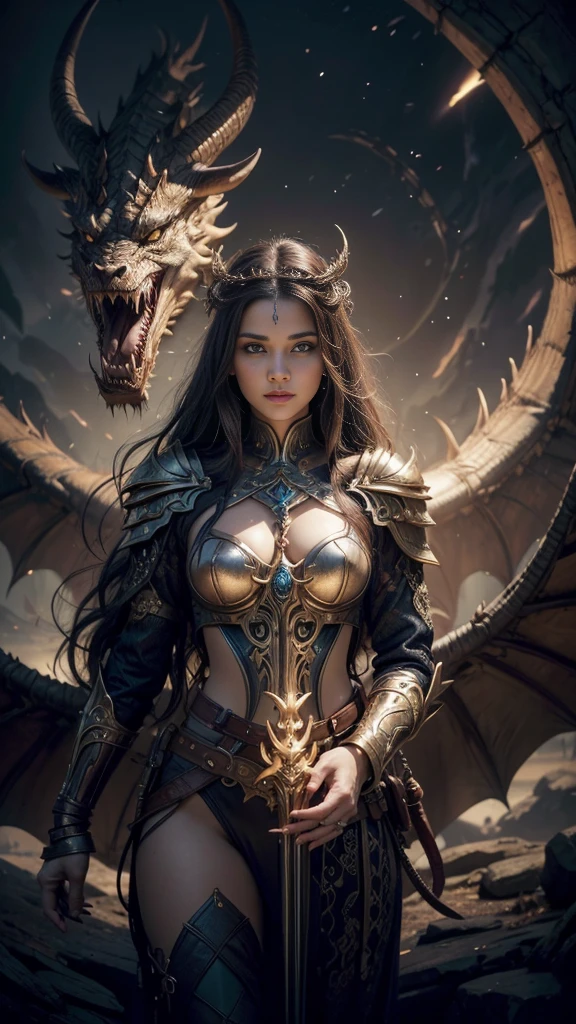 steampunk dragon beautiful lady