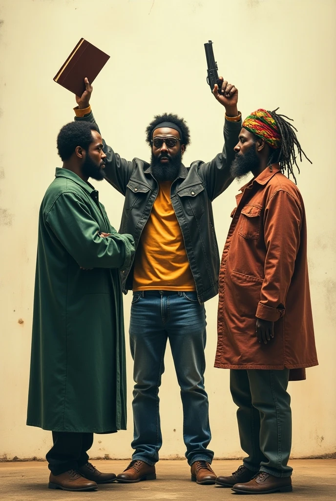 Photo ultra realistic image of black man Jesus and his apostles wearing original robes, traveling in a subway car rolling a base, foto tracos finos cabelos longos rastafary com sua aurea em destaque sobre a cabeca