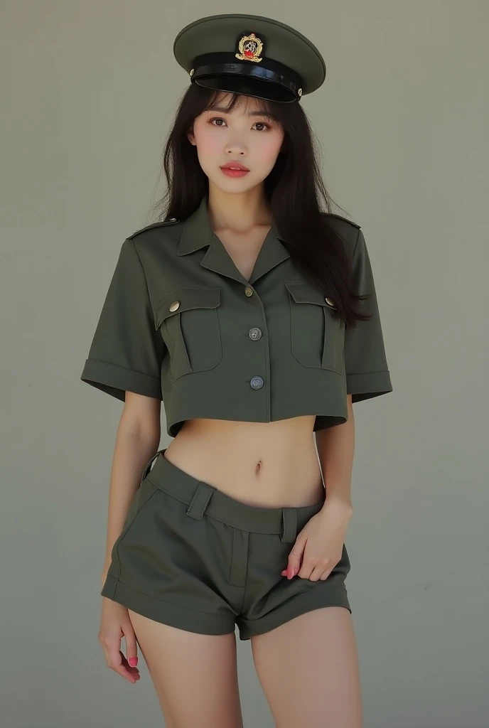 Chica linda como wang yiren, in jurassic park jurassic park with a little dinosaur.