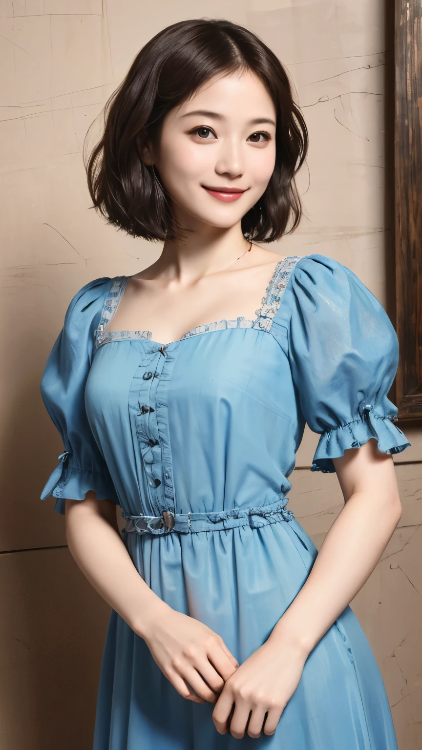 Very young kid Christina Hendricks girl short hair big smile sunshine background