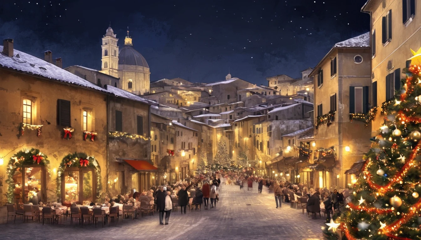  Christmas、night、Port cities in Italy