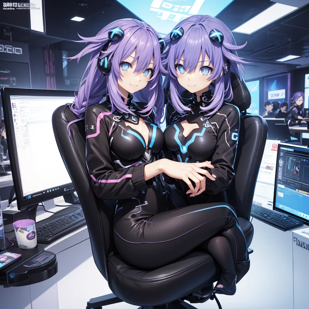 complex anime 3d render ultra detailed, (((masterpiece))), (((best quality))), ((ultra-detailed)),(3D Cartoon rendering),(from side),cinematic light,((single mechanical girl,alone)),({best quality}),(Ultra Fine),(full detail),delicate youthful face,well_developed curves,hourglass_figure,perspective,beautiful_face,high_quality_outfits,futuristic_outfits,silght_blush,full_body,full detail face,protective outfits,Honkai_Impact,scientist,anatomical,Ray Tracing,Isomeric_view,;

(purple hair:1.5),indigo hair tips,two strand of deev violet hair framing face,violet ahoge, (waist-length flowy hair sorted into two parts on back),(one sharp triangle-shaped white mechanic head ornament at left side);(shiny yellow eyes:1.7, cross pupil),yellow goggle eyeglasses,golden hexagon necklace

Futuristic dress outfit,mechanic gadgets,elegant and modest outfits,black collar,black long slender sleeves,white short cape on back,black arm bracers,white bracelets,black gloves,white vest,white tanktop with violet lines,black mechanic corset with a pair of golden buttons,violet zipper,violet traces,metalic waistband with gadget holsters,white waist pack,violet waistband,(white scifi armor skirts,knee-length asymmeric segmented hems),(black streamline plain tassets),violet knee-length dress,black shorts,(black and violet pantyhose),golden mechanic gartener belt around left leg,silver waistband with gadget holsters,knee bracers;silver mechanic boots,heeled boots;

calm expression,brooding,stretching hands,standing,looking forwards

Alone in white scifi command room with toolstands,standing in a spaceship,beside a workbench,starry sky visble through window in background, (starry sky:1.2),dreamy, [[delicate fingers and hands:0.55]:0.85],(detailed fingers)