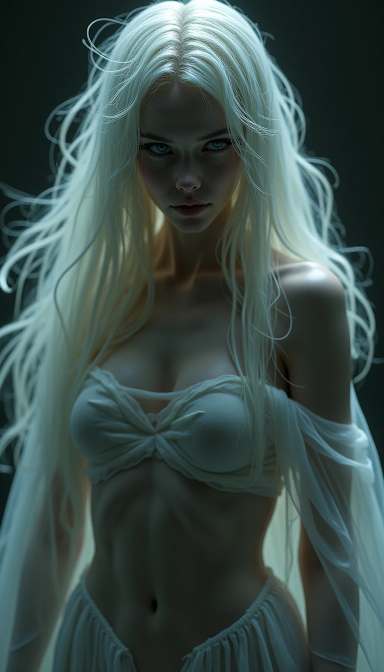 woman clothed her entire body with her long hair