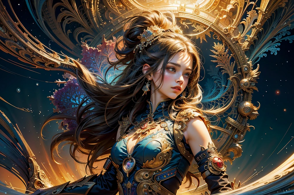 (masterpiece, top quality, best quality, official art, beautiful and aesthetic:1.2), (1girl), extreme detailed,(fractal art:1.3),colorful,highest detailed