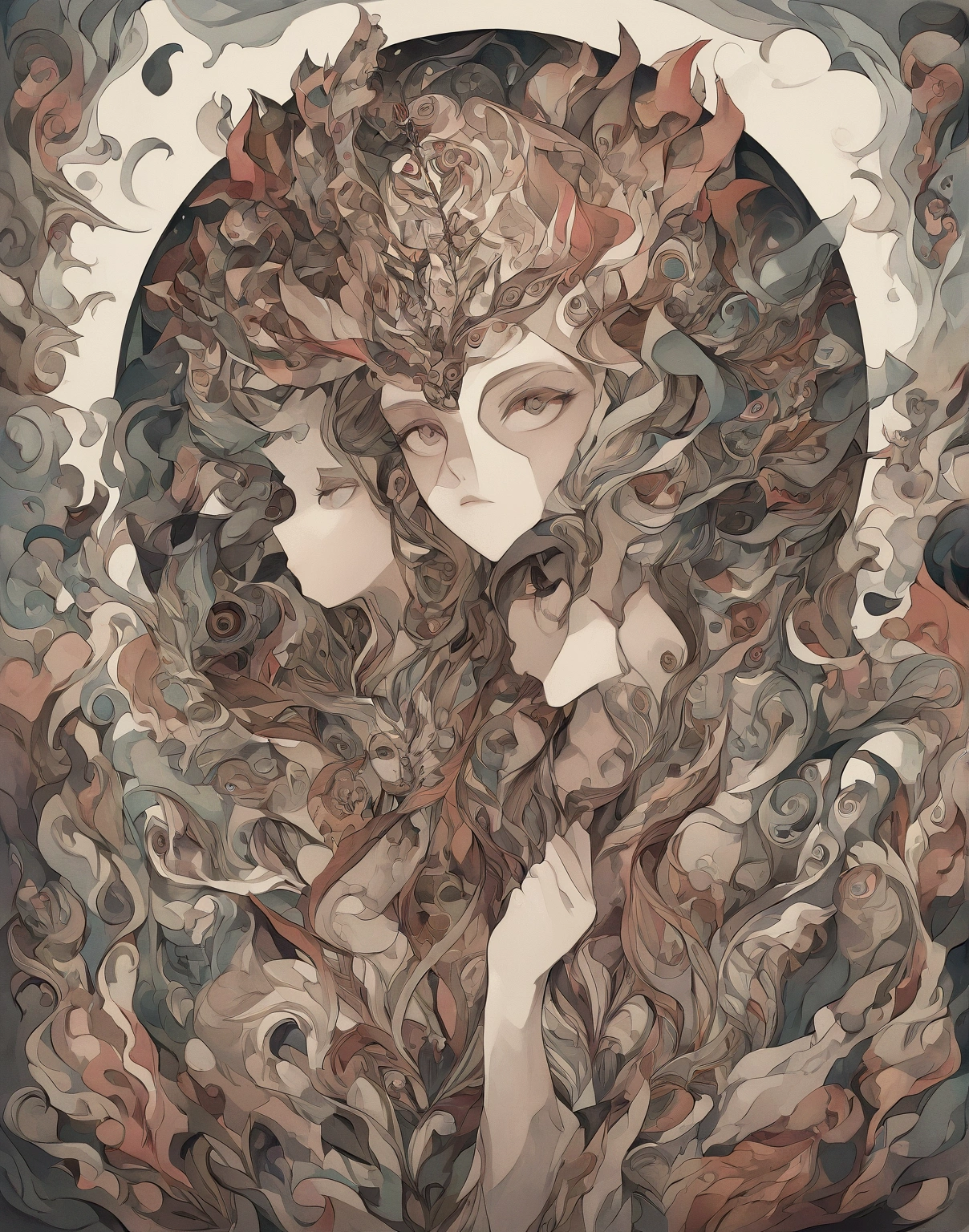 <lora:PsychedelicFluids:0.6> broken porcelain dolls emerge from the ground in rows, smoke root tentacle monsters harvest the still beating hearts of the broken porcelain dolls like plucking fruit from the ground