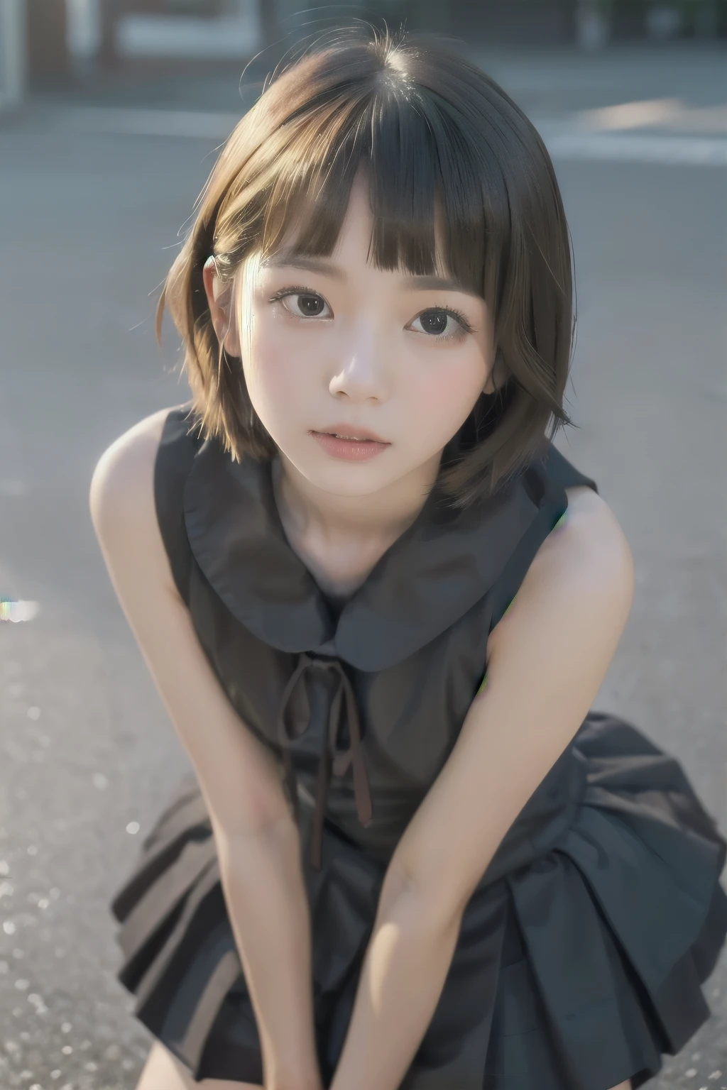 (( lean forward、Hands Between Legs、wariza、 short hair、 short bob、Pants、Loose Hair Color、On、 smaller、 smaller胸、High school girl、uniform)、 1 girl、 Masterpiece 、 Japanese girls having creampied sex、 absurd、 high resolution on down、 ultra-detailed、 faces with a depth of writing 、masterpiece、 extremely detailed CG、3D Photography、3D Background、Unity、8k、there is nothing、top-quality、Shadowy、 clear focus 、 white skin、 detailed eyes on board、 blurry background、dynamic ungle、 closed mouth、Lonely、 Watch Viewers 、Super Clear、Curvaceous、 red cheeks