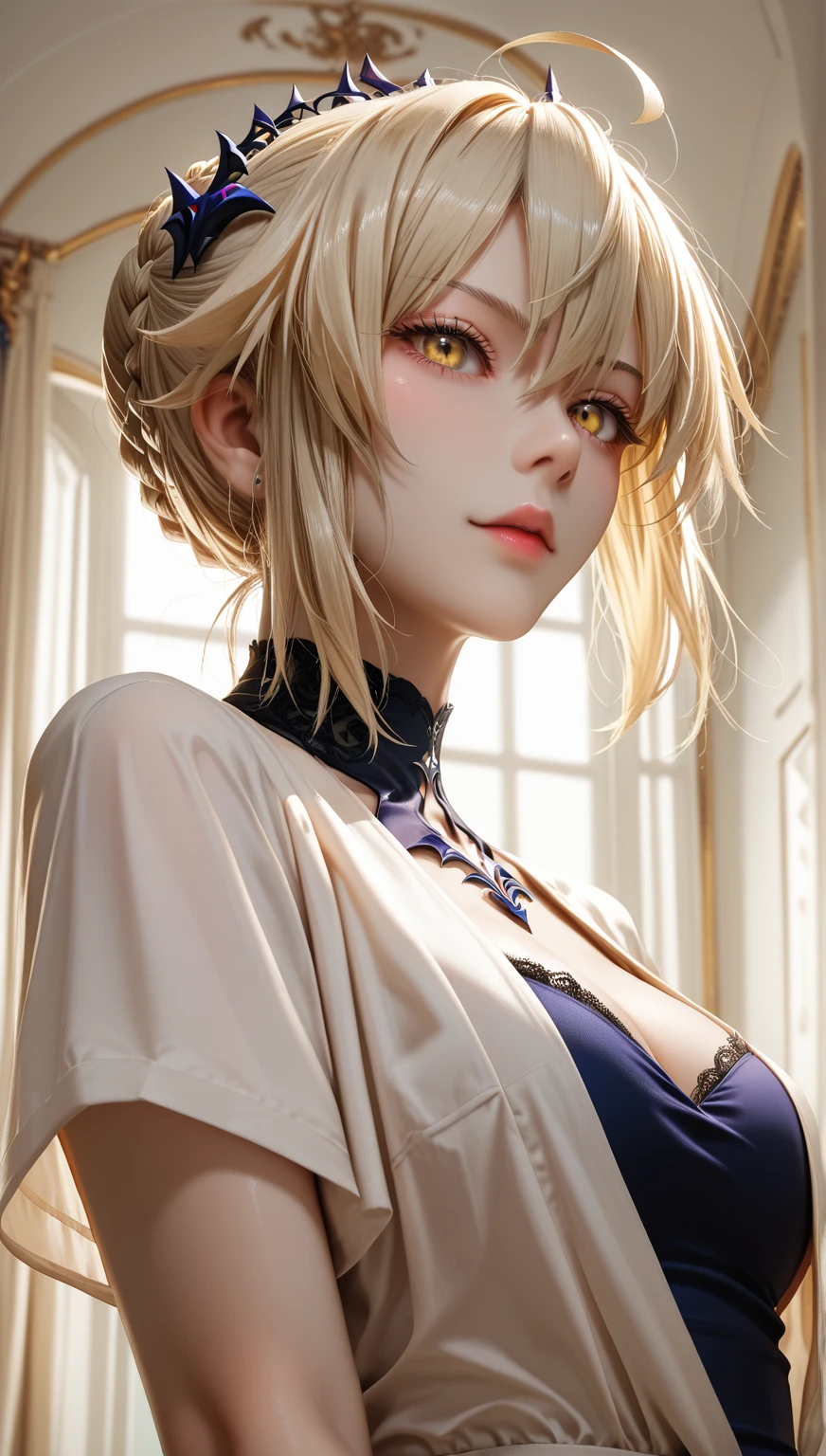 PM, (Slime-based latex suit:1), Golden Fringe Shorthair, Light brown eyes, 1girl in, 20yr old, Innocence, (Photorealsitic), (intricate-detail:1.2),(masterpiece, :1.3),(top-quality:1.4), (超A high resolution:1.2), 超A high resolution, (A detailed eye), (detailed facial features), nffsw, 8K分辨率, (lensflare:0.7),